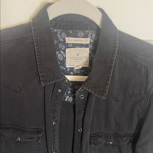 American Eagle Outfitters Men's Charcoal Shirt Jacket
